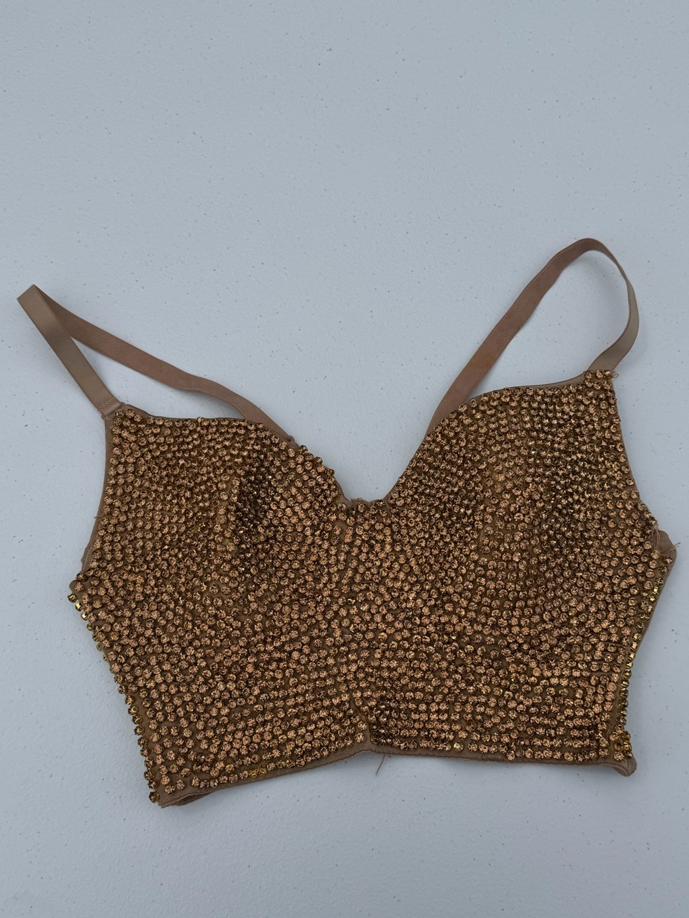 Beaded Bronze Crop Bralette